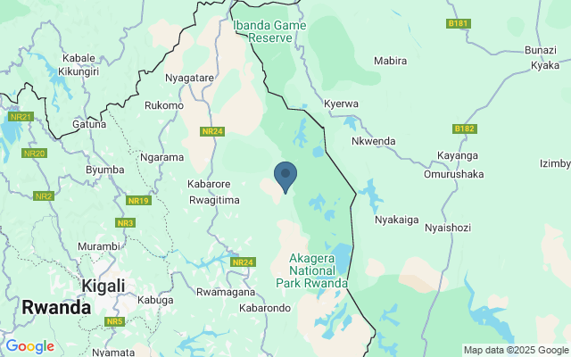 Kaart met locatie l'Akagera National Park